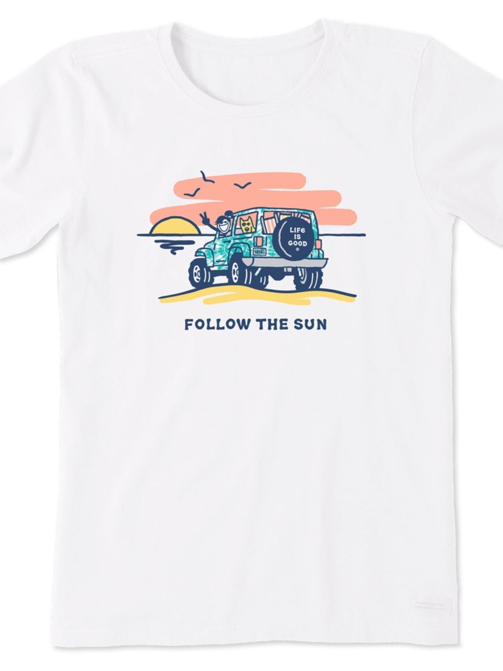 Life Is Good White T-Shirt with Colorful Graphic